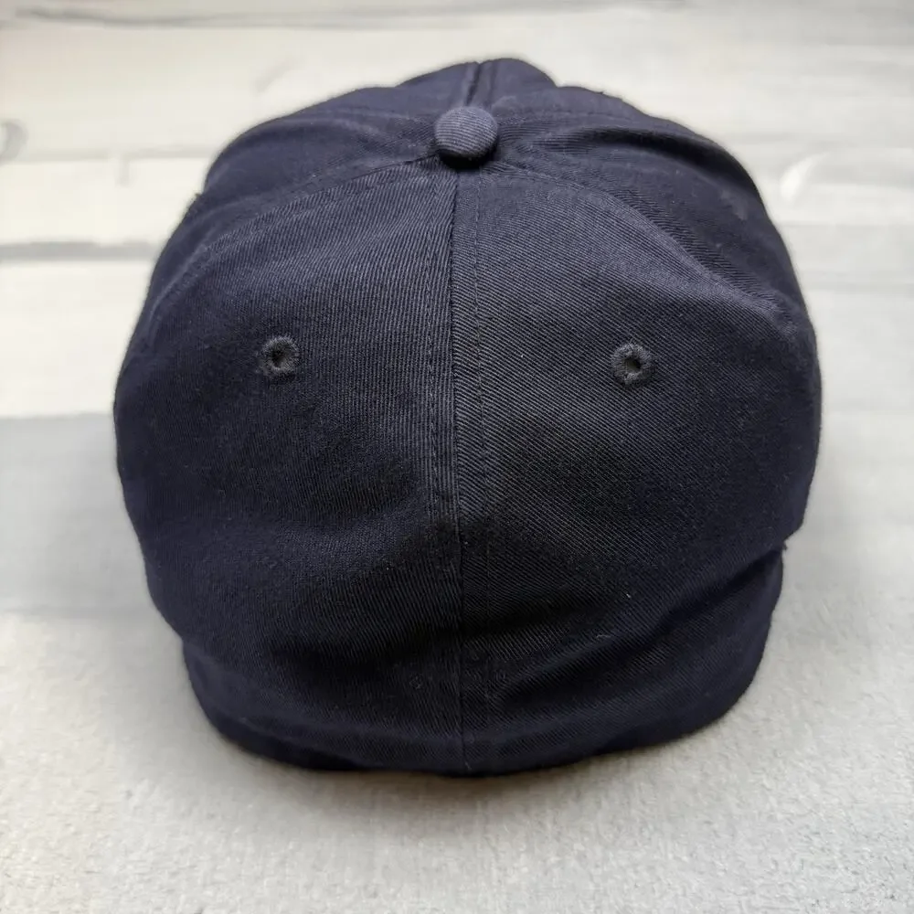 Vintage 90s Polo Ralph Lauren Golf Fitted Hat Navy Blue Plaid Crest Size Large